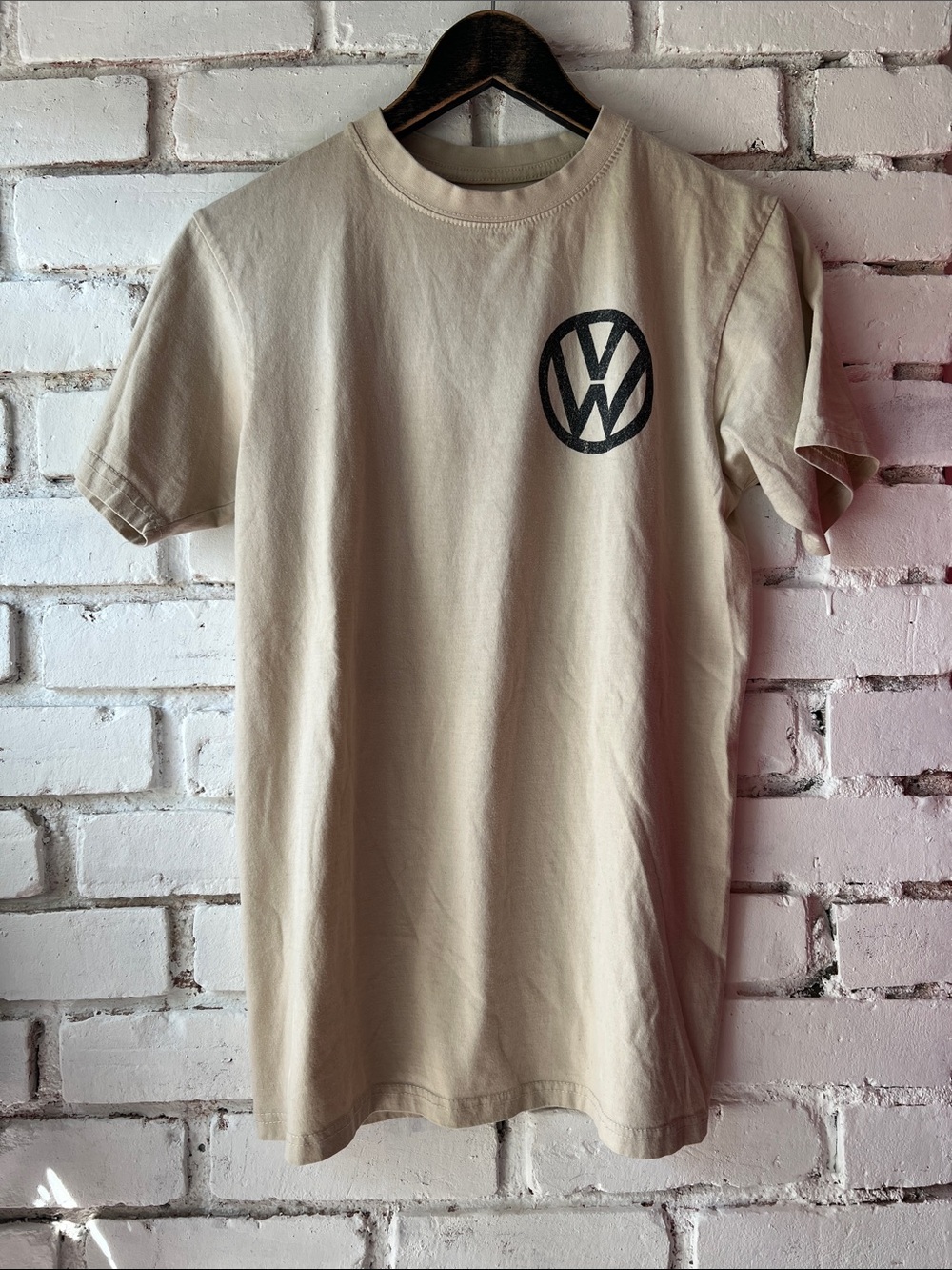 Beige Short Sleeve Logo Tee Volkswagen Tee